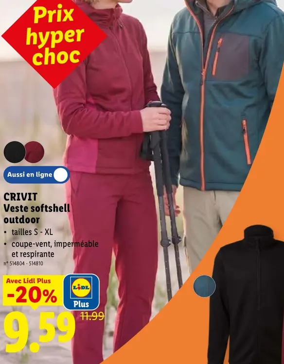 Offre: CRIVIT Veste softshell outdoor