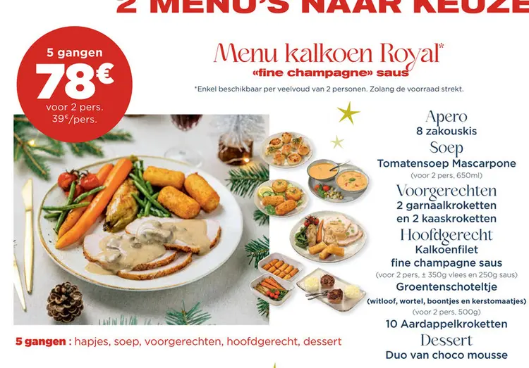 Aanbieding: Menu kalkoen Royal