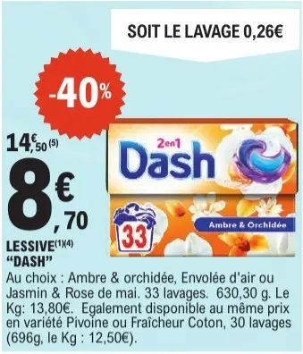 Promotie: Lessive "Dash"