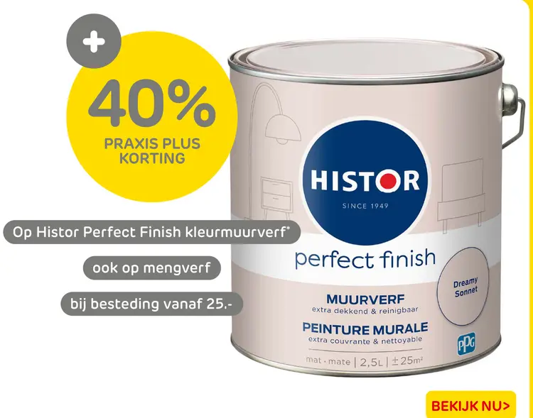 Aanbieding: Histor Perfect Finish kleurmuurverf