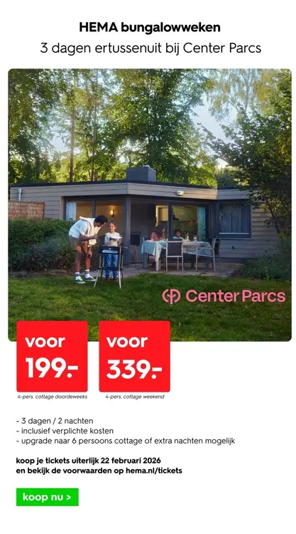Aanbieding: Bungalowweken Center Parcs