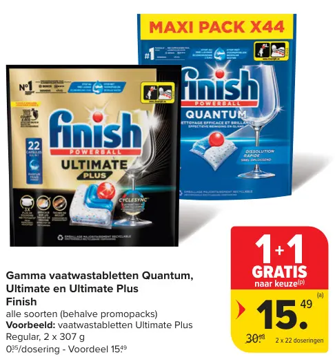 Aanbieding: Gamma vaatwastabletten Quantum, Ultimate en Utimate Plus FInish