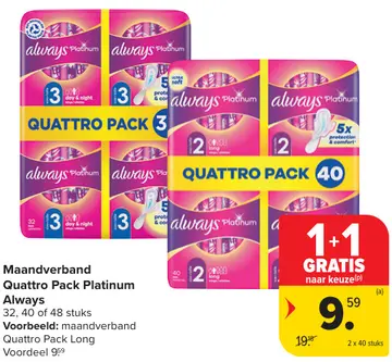 Aanbieding: Maandverband Quattro Pack Platinum