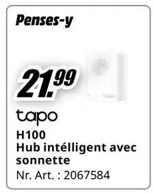 Offre: tapo H100 Hub intelligent avec sonnette