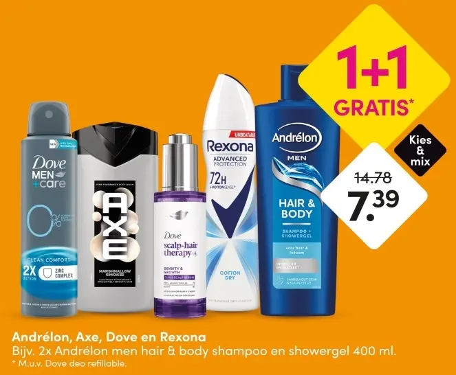 Aanbieding: Andrélon, Axe, Dove en Rexona