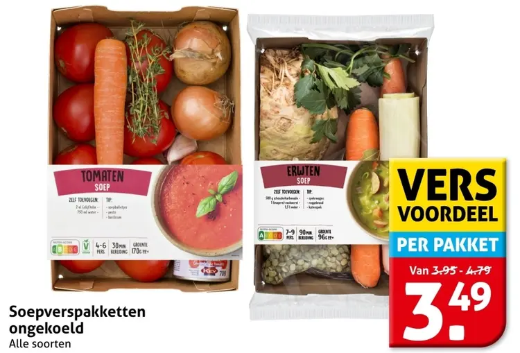 Aanbieding: Soepverspakketten ongekoeld