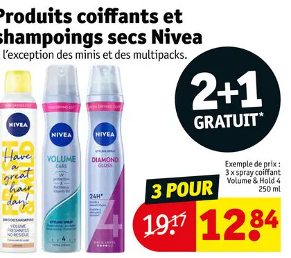 Offre: Produits coiffants et Shampoings secs