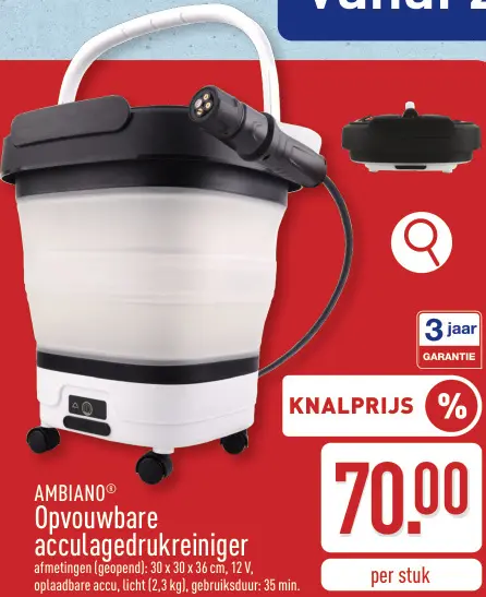 Promotie: Opvouwbare acculagedrukreiniger