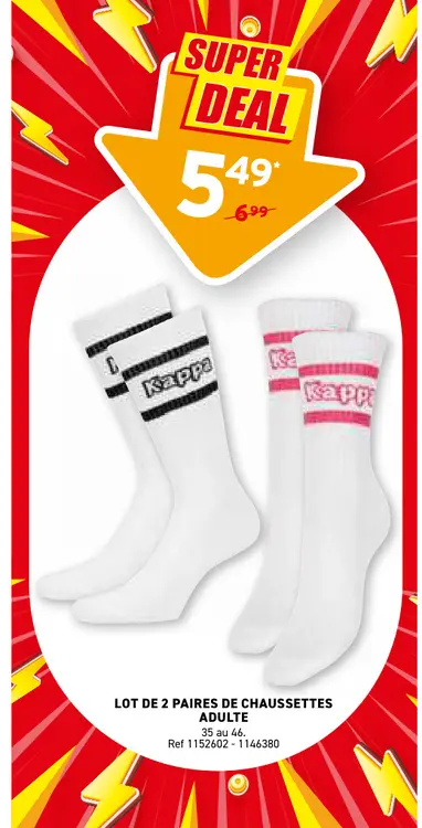 Offre: Lot de 2 paires de chaussettes