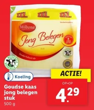 Aanbieding: Goudse kaas jong belegen stuk