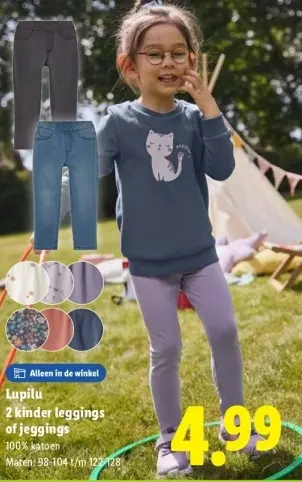 Aanbieding: 2 kinder leggings of jeggings