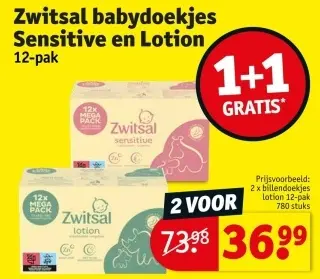 Promotie: babydoekjes Sensitive en Lotion