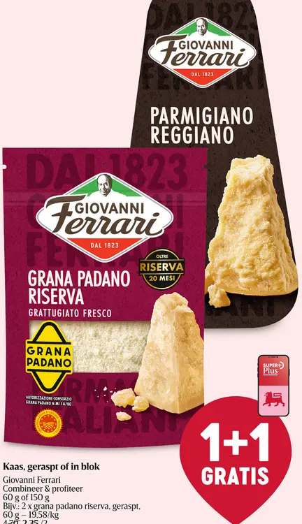 Aanbieding: Kaas, geraspt of in blok