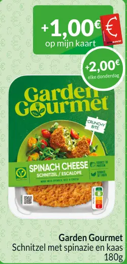 Promotie: Schnitzel met spinazie en kaas