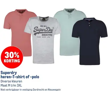 Aanbieding: Superdry heren-T-shirt of -polo