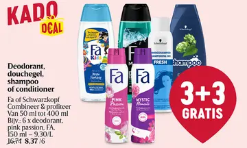 Aanbieding: Deodorant, douchegel, shampoo of conditioner