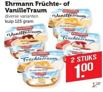 Aanbieding: Ehrmann Früchte- of Vanille Traum