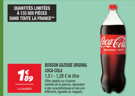 Offre: Boisson gazeuse original