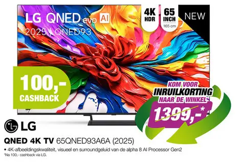 Aanbieding: LG MINI LED EVO 65QNED93A6 TV (2025)
