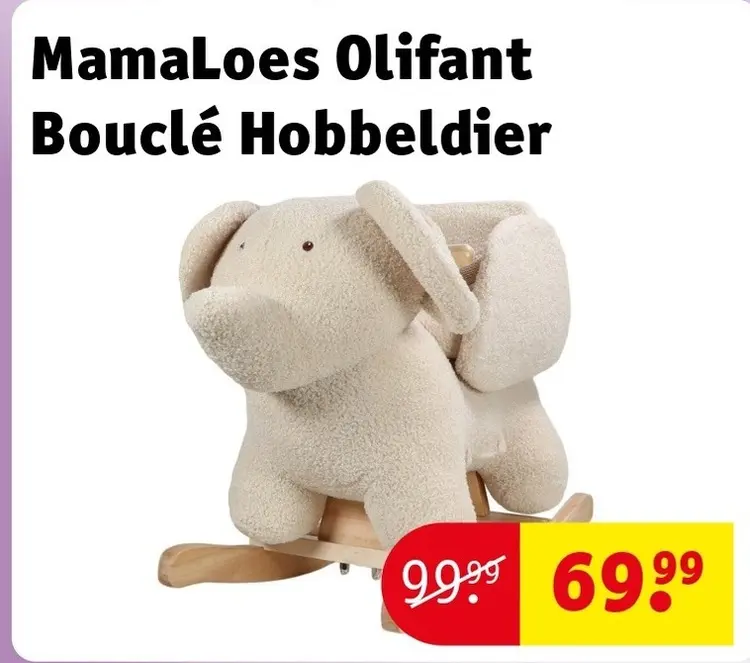 Aanbieding: MamaLoes Olifant Bouclé Hobbeldier