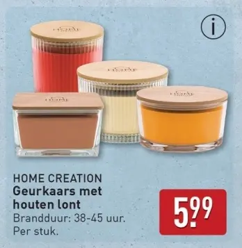 Aanbieding: Geurkaars met houten lont