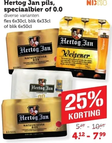 Aanbieding: Hertog Jan pils, speciaalbier of 0.0