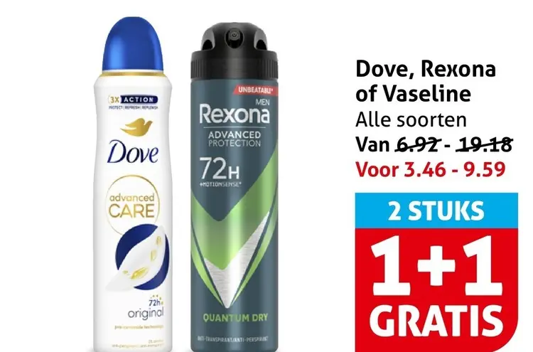 Aanbieding: Dove, Rexona of Vaseline