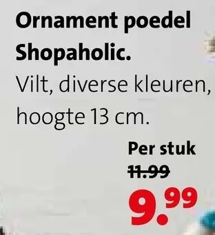 Aanbieding: Ornament poedel Shopaholic