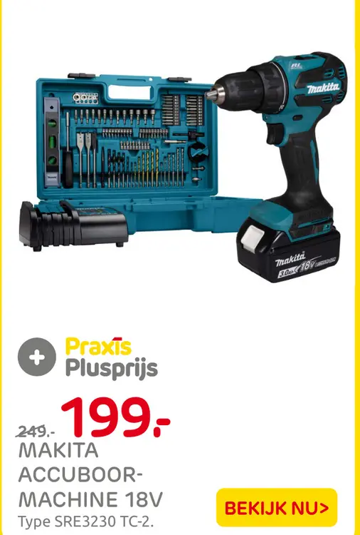 Aanbieding: Accuboor-machine 18v