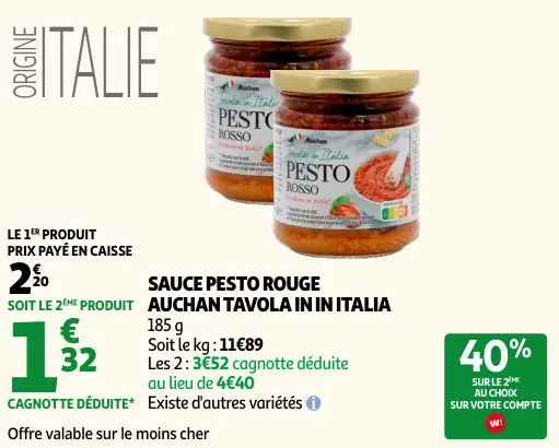Promotie: Sauce pesto rouge