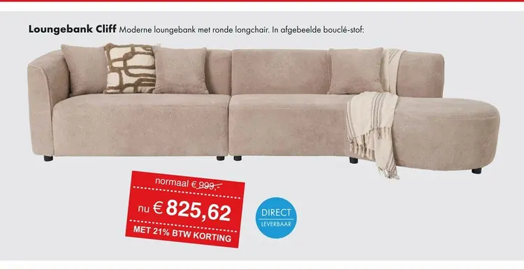 Aanbieding: Cliff loungebank