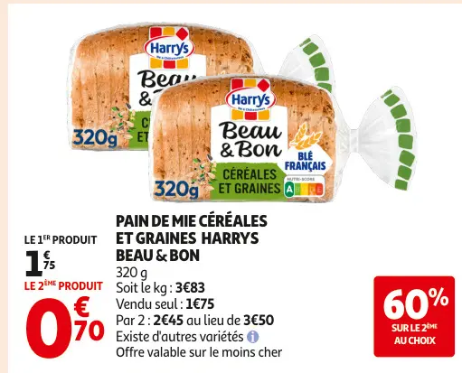 Aanbieding: Pain de mie céréales et graines