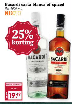 Aanbieding: Bacardi carta blanca of spiced