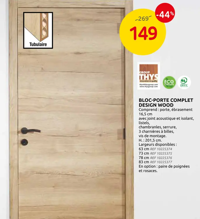 Promotie: Bloc-porte complet design wood
