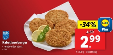 Aanbieding: Kabeljauwburger