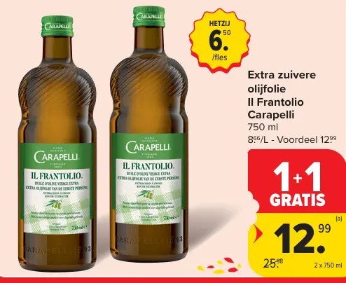 Promotie: Extra zuivere olijfolie Il Frantolio Carapelli
