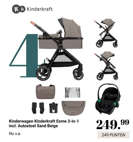 Aanbieding: Kinderwagen Kinderkraft Esme 3-in-1