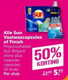 Aanbieding: Sun Vaatwascapsules of Finish
