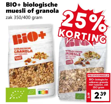 Aanbieding: Biologische muesli of granola