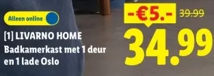 Aanbieding: Badkamerkast met 1 deur en 1 lade Oslo