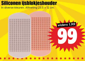 Aanbieding: Siliconen ijsblokjeshouder
