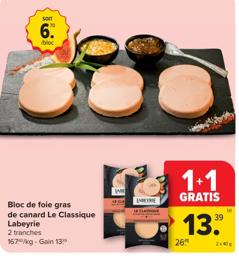 Offre: Bloc de foie gras de canard Le Classique