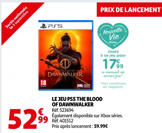 Offre: Le jeu ps5 the blood of dawnwalker