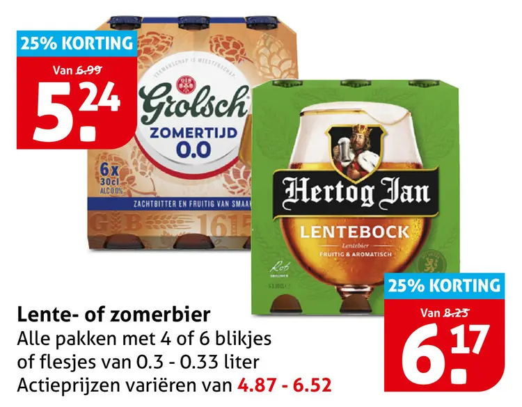 Aanbieding: Lente- of zomerbier
