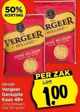 Aanbieding: Vergeer Geraspte Kaas 48+
