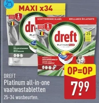 Aanbieding: Platinum all-in-one vaatwastabletten