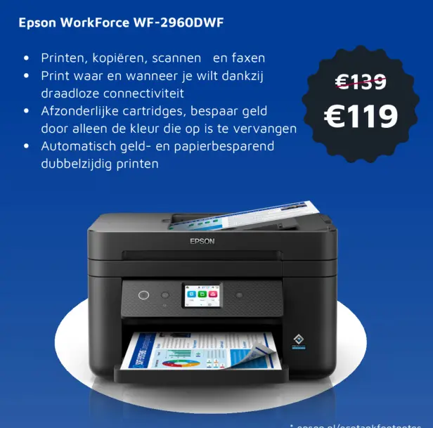 Aanbieding: Epson WorkForce WF-2960DWF