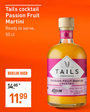 Aanbieding: Tails Cocktails Passion Fruit Martini 50CL Mixen