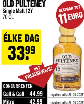 Aanbieding: Old Pulteney 12 Years Single Malt 70 cl