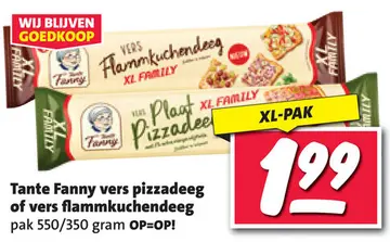 Aanbieding: Tante Fanny vers pizzadeeg of vers flammkuchen